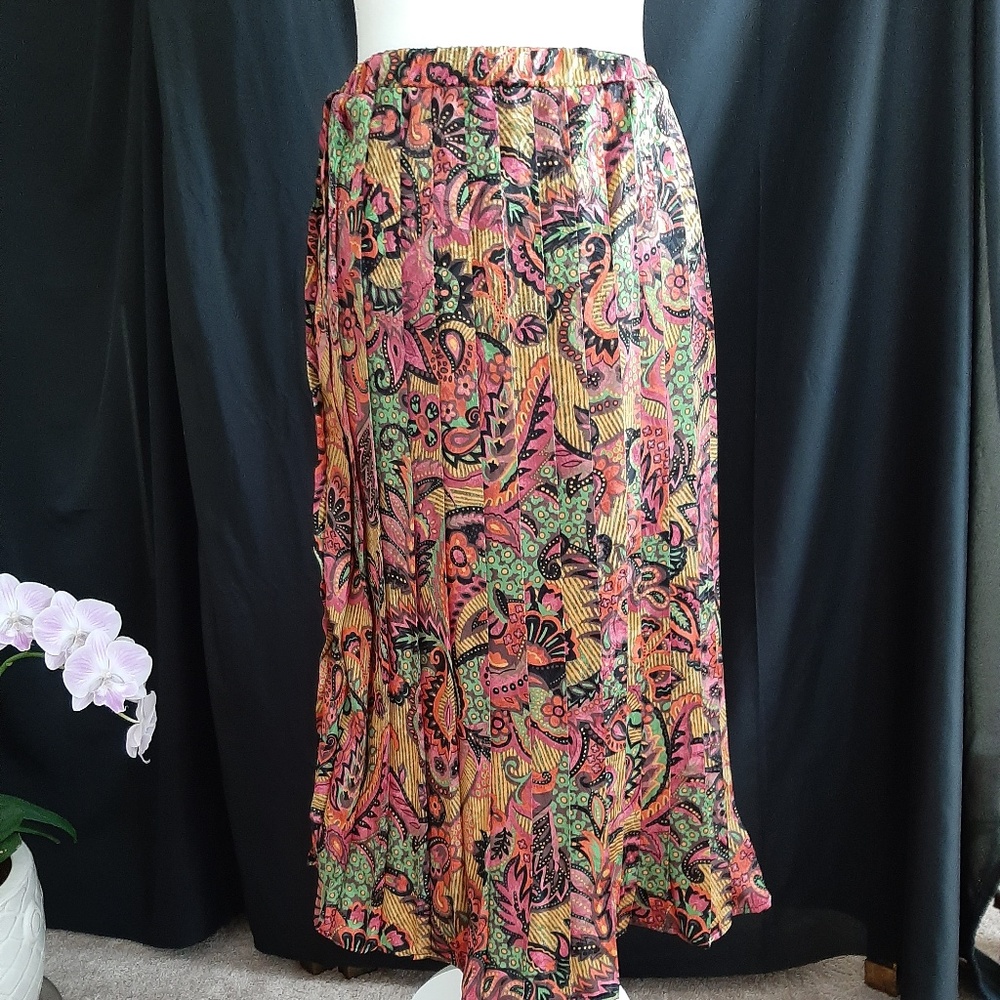 Vintage Donna Toran Paisley and Floral Skirt